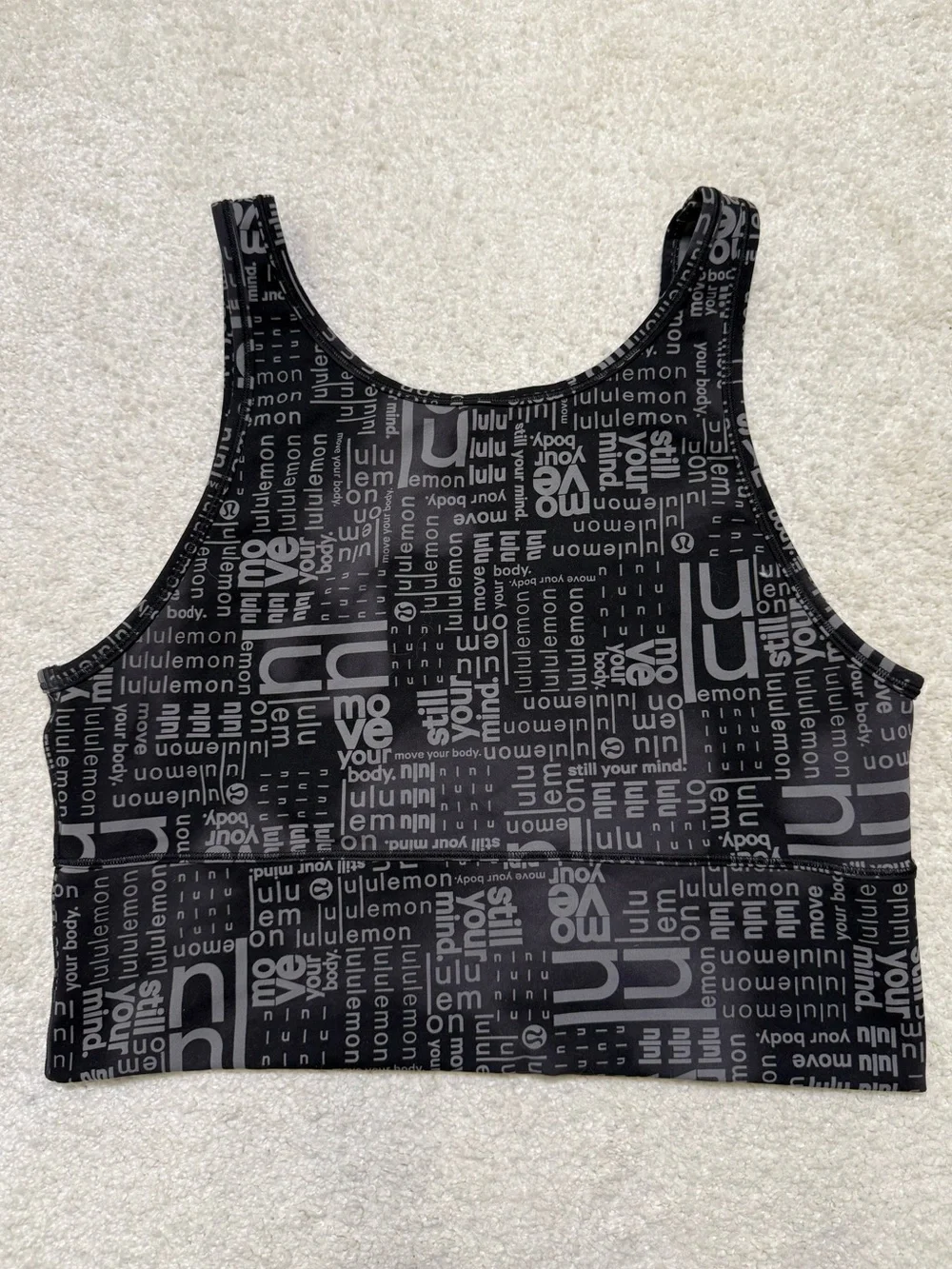 Lululemon Power Pivot Everlux Tank Top *Motif Ombre Black Multi Size Large